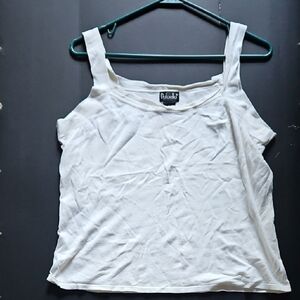 Rafaella White Crop Stretch Knit Top